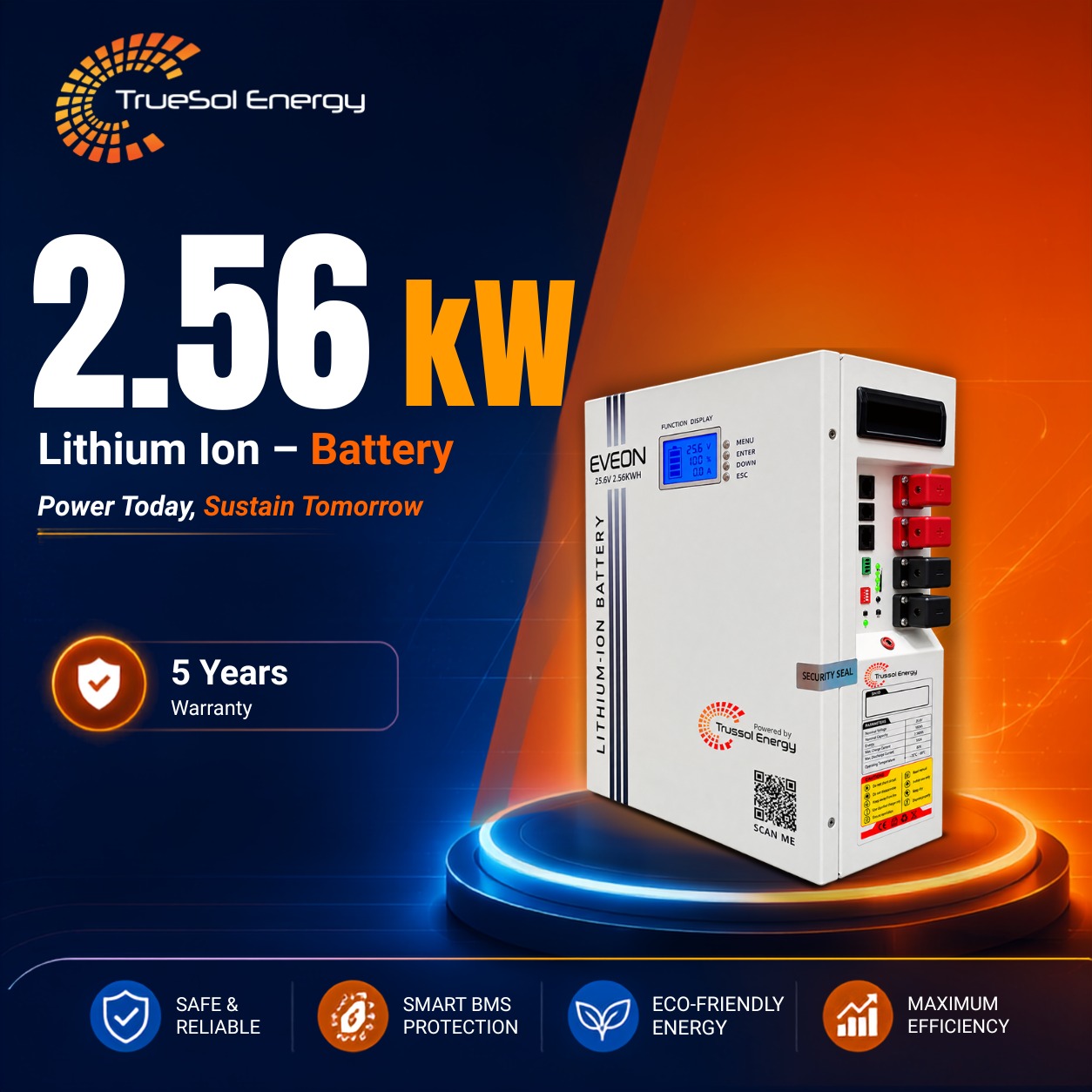 EVEON 2.56kW LiFePO4 Battery